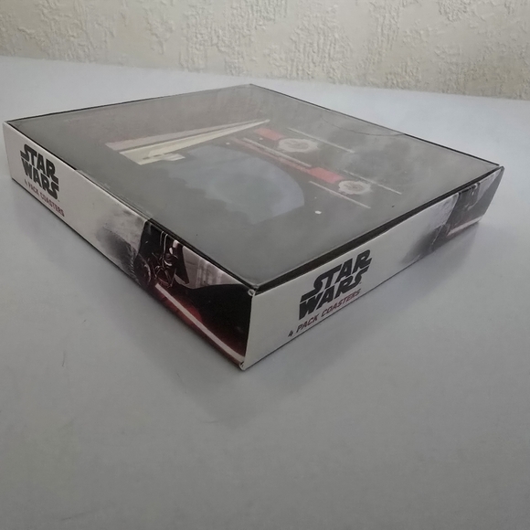 New! Star Wars Square Coasters Set Of 4 Different Designs Galactic Empire Disney - Picture 4 of 6